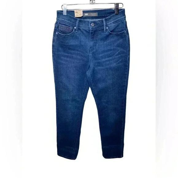 Levis 512 Jeans Womens 7 Straight Leg Slimming Dark Wash Denim 27x31 Tall - Picture 11 of 14
